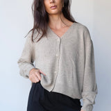 Wool Cashmere Cardigan in Latte