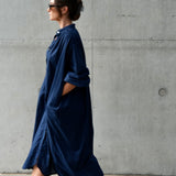 Belle Oversized Cotton Dress Navy