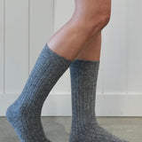Lambs Wool High Socks Charcoal