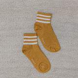 COTTON SOCKS MUSTARD WITH WHITE STRIPE