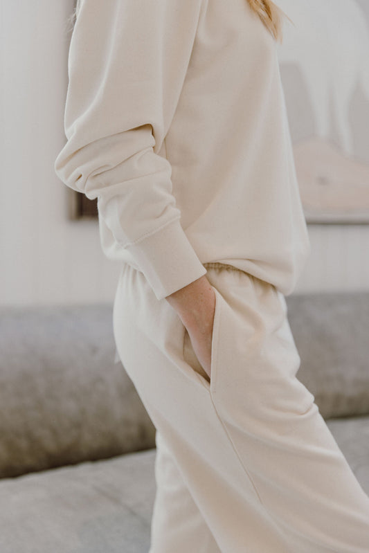 UNISEX RELAXED JOGGER PANTS IN OAT