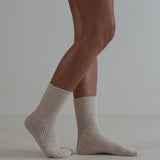 Luxe Cashmere Wool Socks Natural