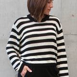 LINEN FINE KNIT STRIPE