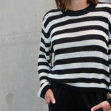 LINEN FINE KNIT STRIPE