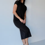 Fine Cashmere Knit Dress in Black
