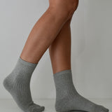 Cotton Ribbed Socks Grey
