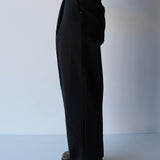 High Waist Pleat Pants Black