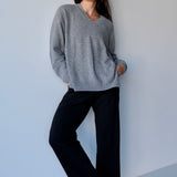 Sunday Wool/Cashmere V-Neck Jumper Grey
