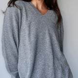 Sunday Wool/Cashmere V-Neck Jumper Grey