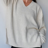 Sunday Wool/Cashmere V-Neck Jumper Natural