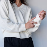 Wool V-Neck Knit Off White