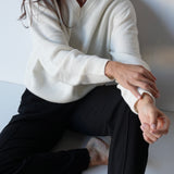Wool V-Neck Knit Off White