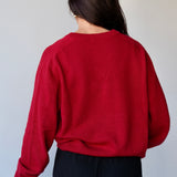 Wool V-Neck Knit Red