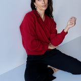 Wool V-Neck Knit Red