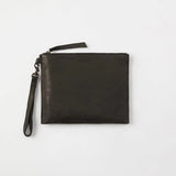 Leather Flat Pouch Black