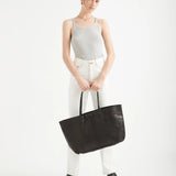 Unlined Leather Tote Black