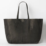 Unlined Leather Tote Black