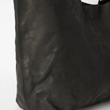 Unlined Leather Tote Black