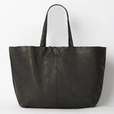 Unlined Leather Tote Black