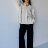 Sunday Wool/Cashmere V-Neck Jumper Natural