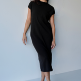 Fine Cashmere Knit Dress in Black