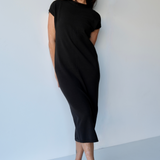 Fine Cashmere Knit Dress in Black
