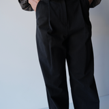 High Waist Pleat Pants Black