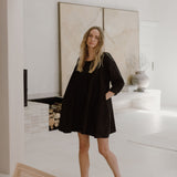 COTTON POPPY DRESS IN BLACK