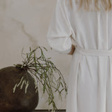 COTTON/SILK LONG SLEEVE DRESS - IVORY