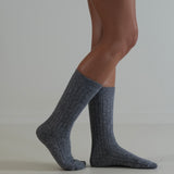 X Long Cashmere Wool Socks Charcoal