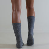 X Long Cashmere Wool Socks Charcoal