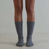 X Long Cashmere Wool Socks Charcoal