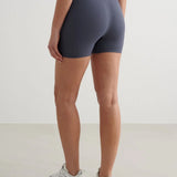 Ribbed Seamless Midi Bike Shorts Storm Blue