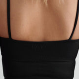 Shape Seamless Strap Singlet Black