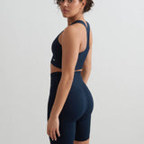 Ribbed Seamless Biker Shorts | Navy