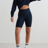 Ribbed Seamless Biker Shorts | Navy