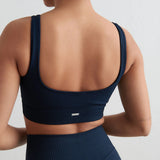 Ribbed Seamless Bra | Navy