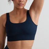 Ribbed Seamless Bra | Navy