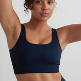 Ribbed Seamless Bra | Navy