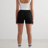 Ribbed Seamless Midi Bike Shorts Black
