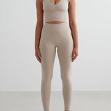 Shape Seamless Cross Back Bralette Beige