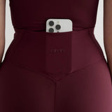 Ribbed Performance Midi Biker Shorts Cherry
