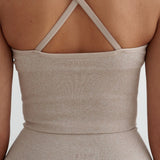Shape Seamless Cross Back Bralette Beige