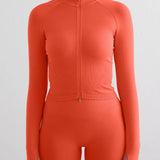 Shape Seamless Zip Jacket Tangerine