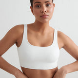 Ribbed Seamless Bra White