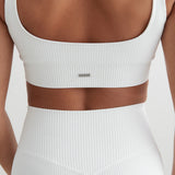 Ribbed Seamless Bra White