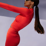 Shape Seamless Zip Jacket Tangerine