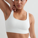 Ribbed Seamless Bra White