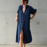 Belle Oversized Cotton Dress Navy