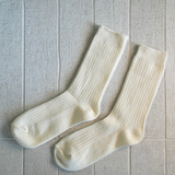 Cashmere/Wool Fine Knit Socks Milk